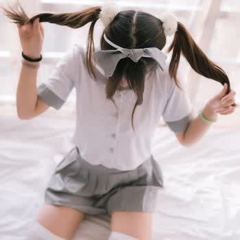 水手服套装学生情趣内衣开档漏乳jk制服诱惑性感日本床上角色扮 灰白