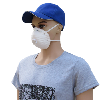 头戴式口罩 带呼吸阀活性炭过滤棉防尘圆形碗状杯装口罩 一盒15只