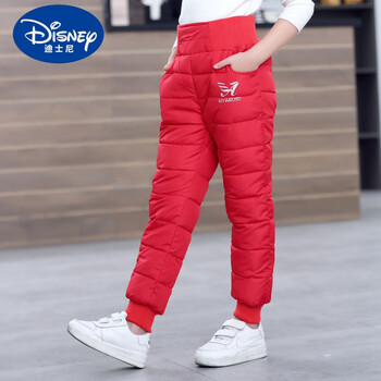 迪士尼儿童羽绒棉裤外穿高腰313岁男女童棉裤子中大童冬季新款加绒