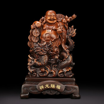 吉善缘弥勒佛像摆件工艺礼品大肚笑佛布袋公司开业商务摆件乔迁礼物