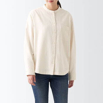 无印良品(muji) 女式 法兰绒 立领衬衫 bcb41c2a 原色 l