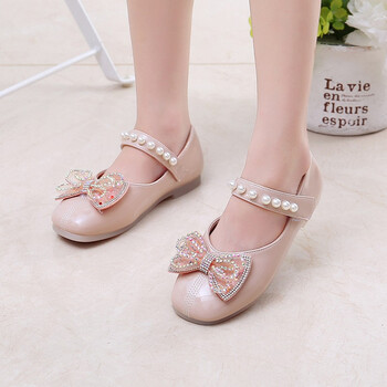 童鞋儿童公主鞋女童皮鞋春秋季中大童学生软底单鞋浅口蝴蝶结小皮鞋