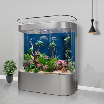 瑞龙(ruilong)立式圆形鱼缸客厅中大型玻璃家用落地生态锦鲤金鱼缸