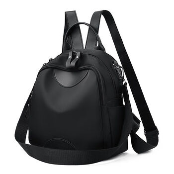 恒源祥春夏新款款牛津布双肩包女尼龙旅游小背包百搭帆布贝壳黑色