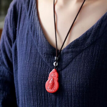 头像项链大气湘西红砂吊坠送朋友饰品女佛生日礼物项坠吊牌真品朱砂