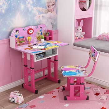 爆款粉色白雪公主升级版 套装桌椅 台灯