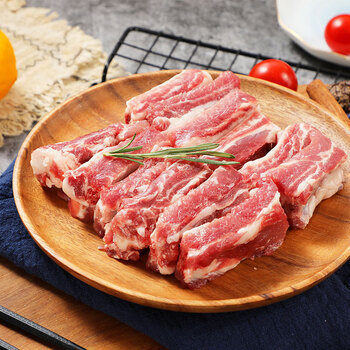 京东跑山猪 黑猪肋排400g/袋 土猪 猪肉 排骨 林间散养360天