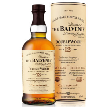 百富（The Balvenie）洋酒 百富12年 双桶陈酿单一麦芽苏格兰威士忌700ml