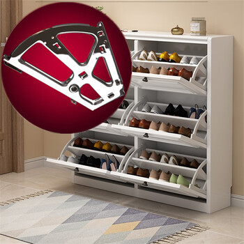 leiry 不锈钢鞋柜翻斗鞋柜支架合页配件五金鞋柜翻转架翻板架下翻门鞋