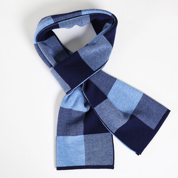 2018羊毛围巾男士冬季加厚格子韩版保暖针织长款羊绒围脖送礼盒装 hb