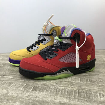 aj5红黄鸳鸯 头层皮翻毛皮内置气垫刷胶 情侣篮球鞋文化鞋 45