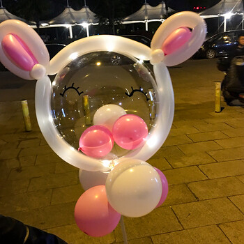 2022新款夜市街卖波波球摆摊网红卡通波波球火带灯发光长条造型材料包