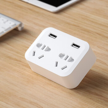 吉屋轻智usb插座一转四多功能迷你插座转换器多孔排插家用插线板插头