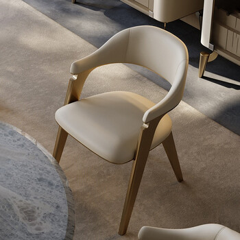 斯沃柯 意式极简餐椅轻奢高端家用洽谈椅子网红风北欧设计师真皮餐椅