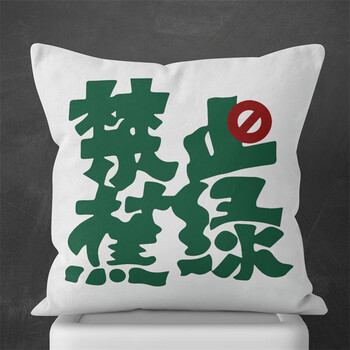 一朝春雪禁止蕉绿抱枕趣味文字靠枕客厅沙发民宿创意装饰靠垫搞笑个性