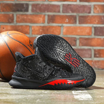 7代篮球鞋男女数学公式阴阳艺术电影主题zoom气垫实战球鞋 欧文7_黑红