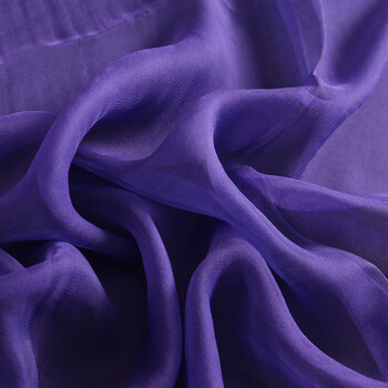 围巾丝巾女纯色长款春秋夏透明玫红色丝巾披肩 紫罗兰