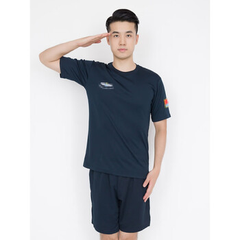 空军训练服套装飞行员圆领短袖t恤衫速干透气军迷户外男 白色短袖 165