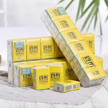 斑布斑布手帕纸本色餐巾纸便携小包纸学生用纸 斑布手帕纸12包1提