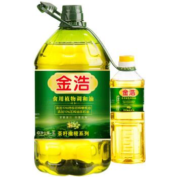 金浩（JINHAO） 食用油 添加10%特级初榨橄榄油食用植物调和油5L+500ml