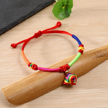 集祥阁 端午节五彩绳手链五色线手绳民族风手工编织粽子手链男女节日