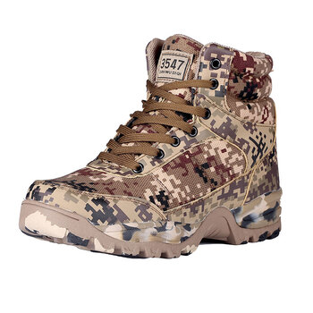 品质新款武警鞋子秋冬季荒漠迷彩跑鞋男军鞋加绒保暖靴羊毛靴高帮沙漠