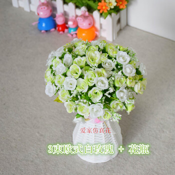 清明节扫墓用花束墓地塑料花扫墓花上坟假花墓碑祭祀花扫墓仿真花3束白钻玫瑰 圆瓶 图片价格品牌报价 京东