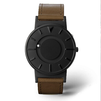 指针个性时尚商务潮流简约手表石英男女腕表防水 经典侧珠系列 黑表盘