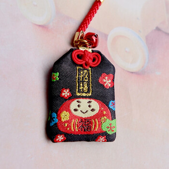 福袋护身符挂件锦囊祈福恋爱达摩猫 款4 黑色达摩开运御守