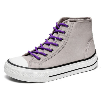 季回力休板鞋男新款夏季方型丑萌大头帆布鞋女鞋版潮流休闲鞋女百紫色