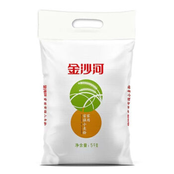 金沙河 5斤自发粉家用中筋小麦粉富强高筋多用途包饺子馒头粉 净重5斤