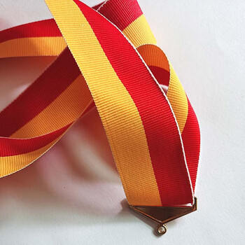 红白蓝金丝带奖牌挂绳奖章横批绳定做运动奖牌彩带挂带绶带 透明