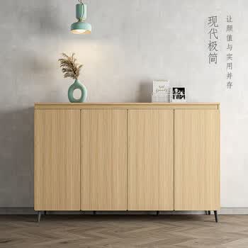 贝意品极简鞋柜原木风大容量家用实木色简约鞋橱玄关入户门口储物柜