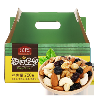 沃隆每日?qǐng)?jiān)果750g/30袋小包裝核桃仁腰果混合干果兒童零食大禮包