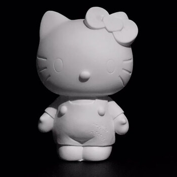 猫 创意diy手绘搪胶非石膏娃娃白坯模型摔不坏存钱罐立体kitty良 