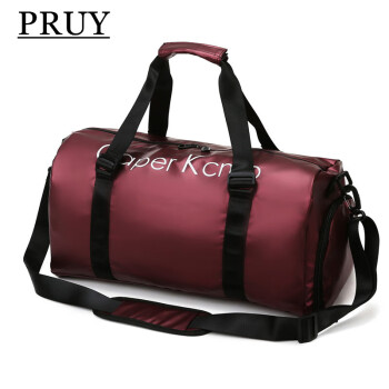 PRUY 轻奢品牌旅行包行李袋干湿分离大容量手提健身包运动瑜伽游泳包短途旅行袋 红色