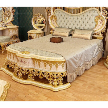 墨绩 墨绩  欧式豪华婚床 欧式双人床法式实木雕花贵妇床别墅主卧豪华