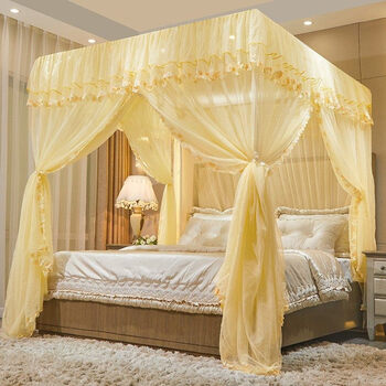 1米5床高端蚊帐夏季新款家用三面开1米8床公主女孩卧室蚊帐子大床玲珑