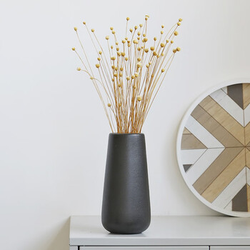 木子西年陶瓷花瓶摆件简约日式雪花釉干花假花仿真花水培花器客厅电视柜家居装饰品 套装 瑾萱黑色小号 3束快乐花 干花 参考详情 图片价格品牌报价 京东