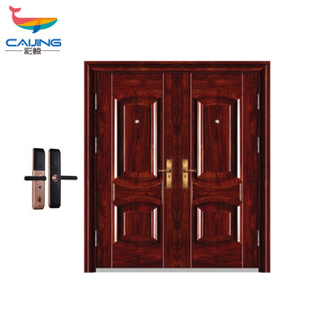 彩鲸(caijing)cj-fdm5500防盗门家用进户大门一套含指纹密码锁定制