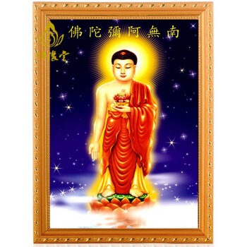 南无阿弥陀佛画像挂画 佛陀画像3d立体佛像画 佛教用品 如来 34*24
