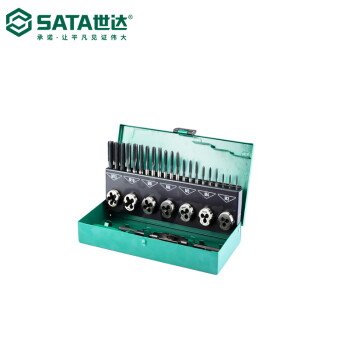 SATA世达工具 32件高速钢粗牙丝锥板牙组套 50452