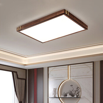 中简欧新中式led灯客厅餐厅卧室北美黑胡桃木黄铜北欧现代简约实木长