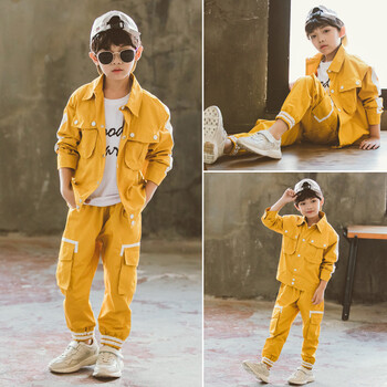 多力童装 男童装儿童夹克中大童上衣两件套装2018新款秋冬外套韩版潮