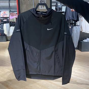 耐克nike男装秋季款运动服跑步训练防风衣梭织连帽透气夹克外套dd