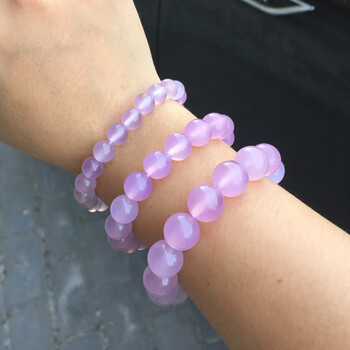 顶盈天然冰花芙蓉玉手链收藏级粉玉髓手串单圈玛瑙饰品女款送新年礼物