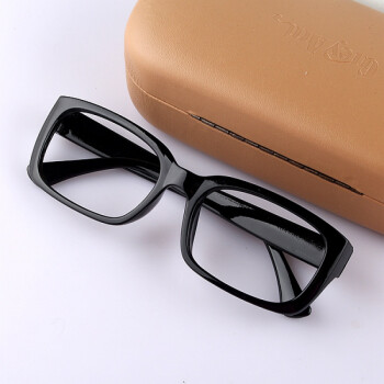 爱诺登（Ainuodeng）韩版非主流复古装饰眼睛眼镜框架大小脸男女款潮无镜片 眼镜框小黑框：亮黑