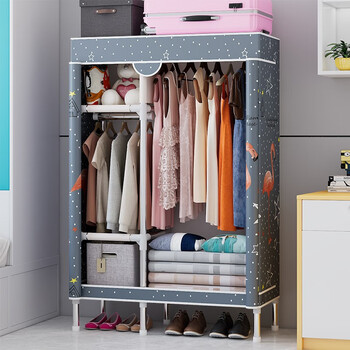 红犀牛 衣柜家用卧室简易组装单人宿舍布衣柜加厚布艺牛津布全封闭