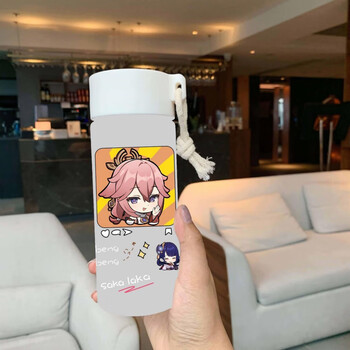颂星 原神水杯万叶 二次元游戏周边水杯便携塑料磨砂杯联名派蒙魈男女