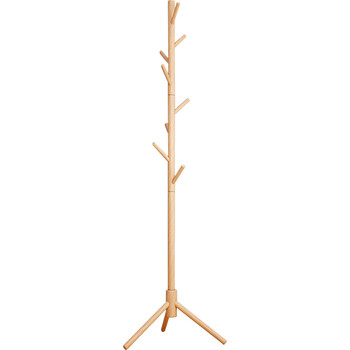 便捷落地三角衣架 榉木衣帽架挂衣架简约现代落地挂衣服架子原木色